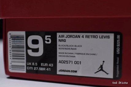 AO2571-001 Levi's 4 Jordan x Comfortable 'black' 535 Air 0628